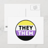 Nichtbinäre Button-Pronomen - Sie Postkarte (Vorne/Hinten)
