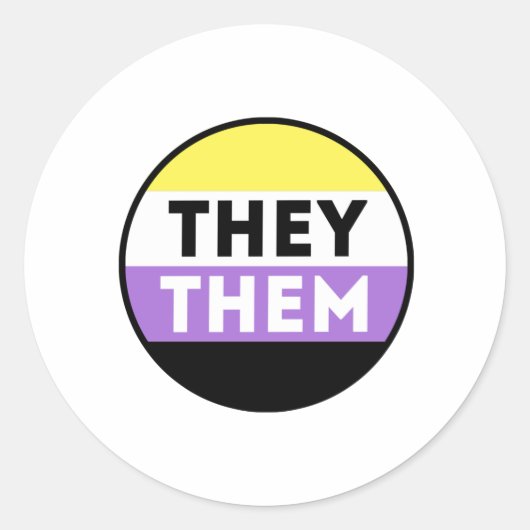 Nichtbinäre Button-Pronomen - Sie Runder Aufkleber (Vorderseite)