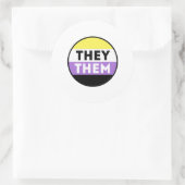 Nichtbinäre Button-Pronomen - Sie Runder Aufkleber (Tasche)