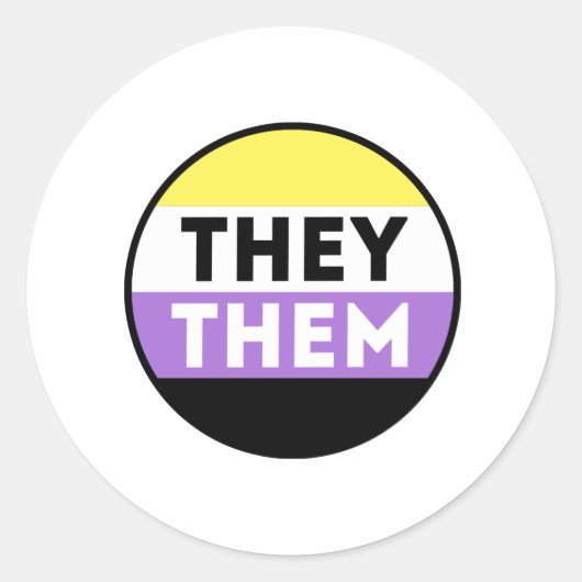 Nichtbinäre Button-Pronomen - Sie Runder Aufkleber (Vorderseite)