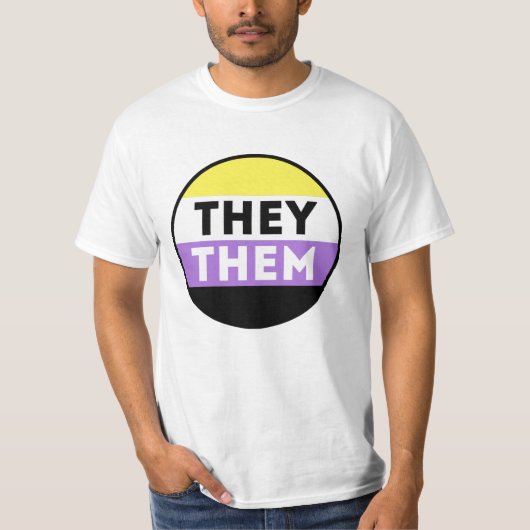 Nichtbinäre Button-Pronomen - Sie T-Shirt (Vorderseite)