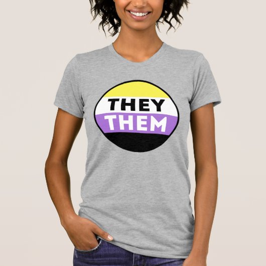Nichtbinäre Button-Pronomen - Sie T-Shirt (Vorderseite)