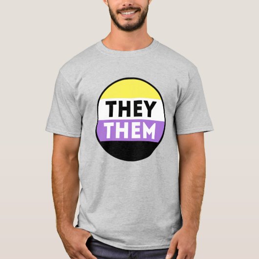 Nichtbinäre Button-Pronomen - Sie T-Shirt (Vorderseite)