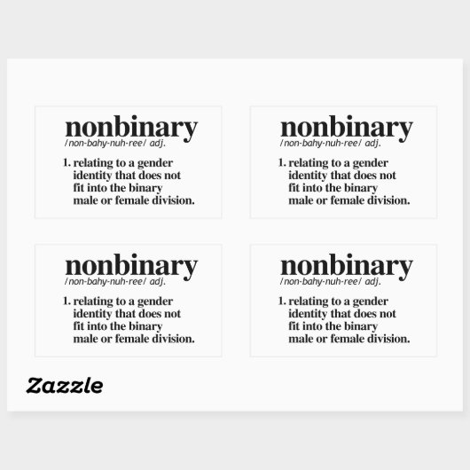 Nichtbinäre Definition Rechteckiger Aufkleber (Blatt)