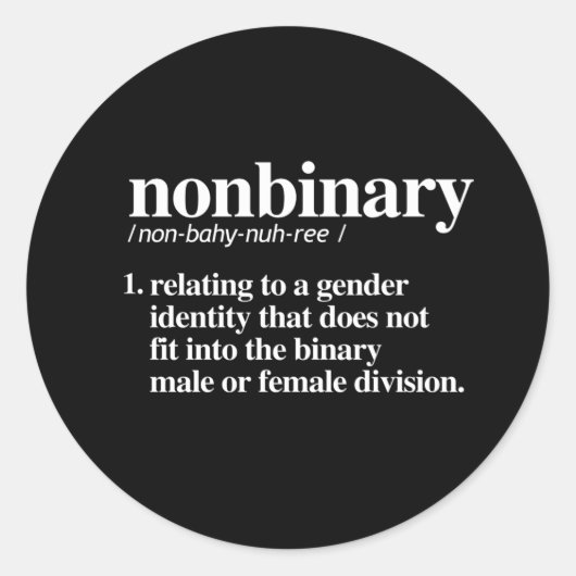 Nichtbinäre Definition Runder Aufkleber (Vorderseite)