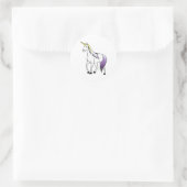 Nichtbinäre Einhorn Runder Aufkleber (Tasche)