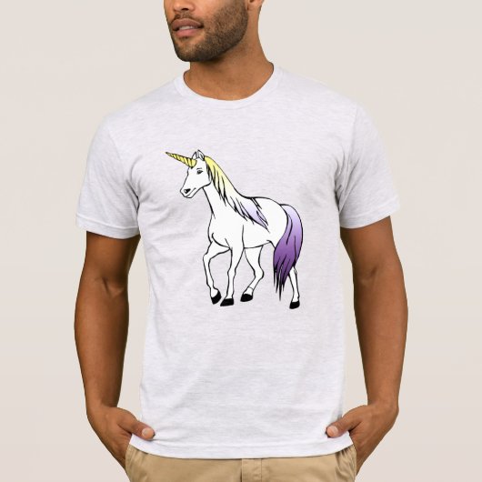 Nichtbinäre Einhorn T-Shirt (Vorderseite)