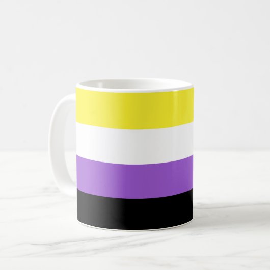 Nichtbinäre Flag Kaffeetasse (Vorderseite Links)