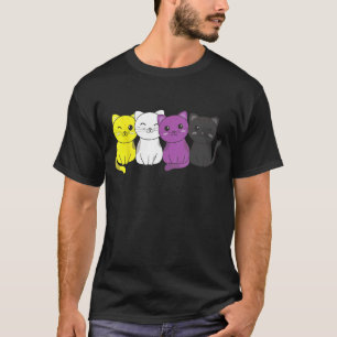 Nichtbinäre Flagge Nicht-binärer Stolz LGBTQ Katze T-Shirt