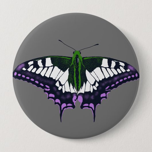 Nichtbinäre Genderqueer Pride Frack Butterfly Button (Vorderseite)