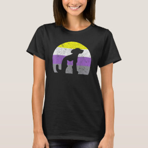 Nichtbinäre Katze und Hund Flagge LGBTQ Stolz Mona T-Shirt