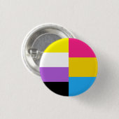 Nichtbinäre pansexuelle doppelte Pride-Flagge Button (Vorne & Hinten)