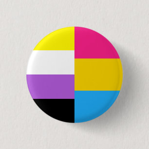 Nichtbinäre pansexuelle doppelte Pride-Flagge Button