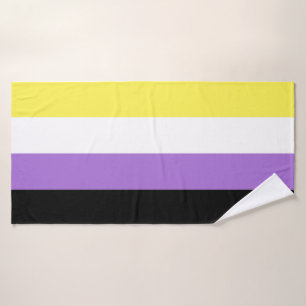 Nichtbinäre Pride-Flagge Badehandtuch