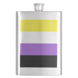 Nichtbinäre Pride-Flagge Flachmann