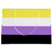 Nichtbinäre Pride-Flagge Große Geschenktüte (Vorderseite)
