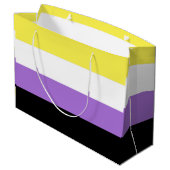 Nichtbinäre Pride-Flagge Große Geschenktüte (Rückseite Schrägansicht)
