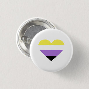 Nichtbinäre Pride-Flagge Herz Button
