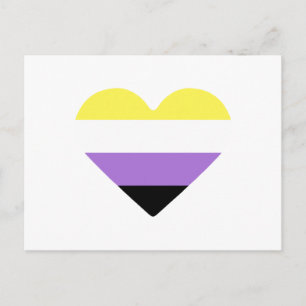 Nichtbinäre Pride-Flagge Herz Postkarte