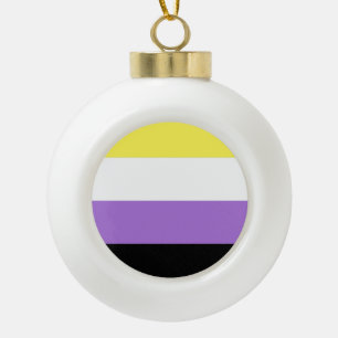 Nichtbinäre Pride-Flagge Keramik Kugel-Ornament