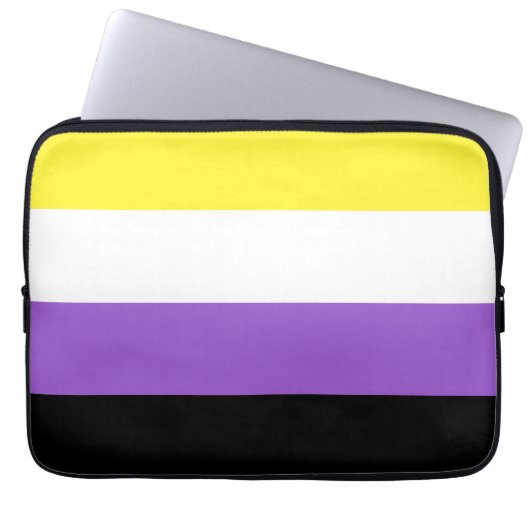 Nichtbinäre Pride-Flagge Laptopschutzhülle (Vorderseite)