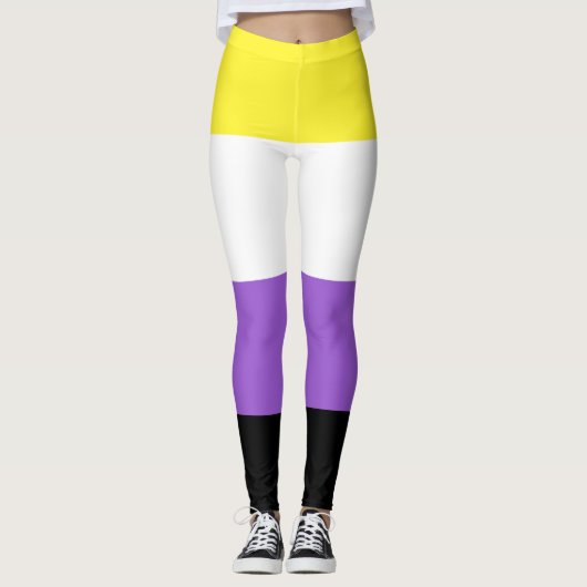 Nichtbinäre Pride-Flagge Leggings (Vorderseite)