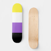 Nichtbinäre Pride-Flagge Skateboard (Vorderseite)