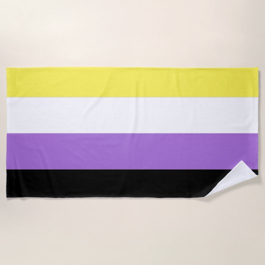 Nichtbinäre Pride-Flagge Strandtuch (Vorderseite)