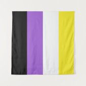 Nichtbinäre Pride-Flagge Wandteppich (Vorderseite (Horizontal))