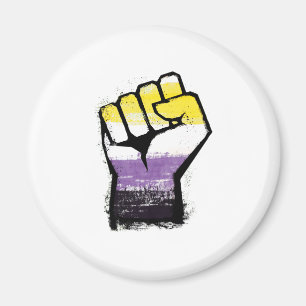 Nichtbinäre Pride- Protestfaust Magnet