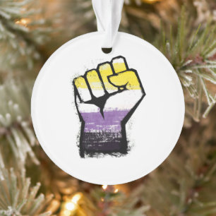 Nichtbinäre Pride- Protestfaust Ornament