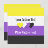 Nichtbinäre Stolperflagge mit Herz-Flachkarten (Vorne/Hinten)