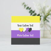 Nichtbinäre Stolperflagge mit Herz-Flachkarten (Stehend Vorderseite)