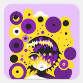 nichtbinäre Zirkelkleber Quadratischer Aufkleber (Vorderseite)