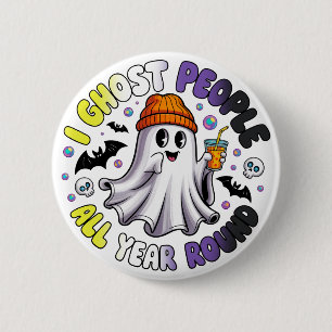 Nichtbinärer Lustiger Halloween – Ich Spuke Leute Button
