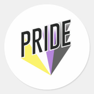 Nichtbinärer Pride Burst Runder Aufkleber
