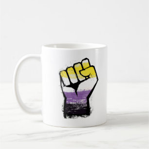 Nichtbinärer Pride-Protest-Faust Kaffeetasse