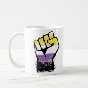 Nichtbinärer Pride-Protest-Faust Kaffeetasse