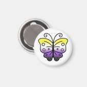 Nichtbinärer Pride-Schmetterlingsmagnet Magnet (Vorderseite/Rückseite)