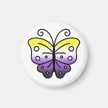 Nichtbinärer Pride-Schmetterlingsmagnet