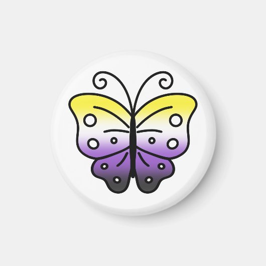 Nichtbinärer Pride-Schmetterlingsmagnet Magnet (Vorne)