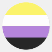 Nichtbinärer Prix Runder Aufkleber (Vorderseite)