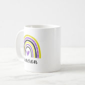 Nichtbinärer Regenbogen Personalisiert Kaffeetasse (Vorderseite Links)