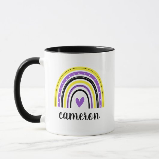 Nichtbinärer Regenbogen Personalisiert Tasse (Links)