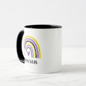 Nichtbinärer Regenbogen Personalisiert Tasse (Vorderseite Links)