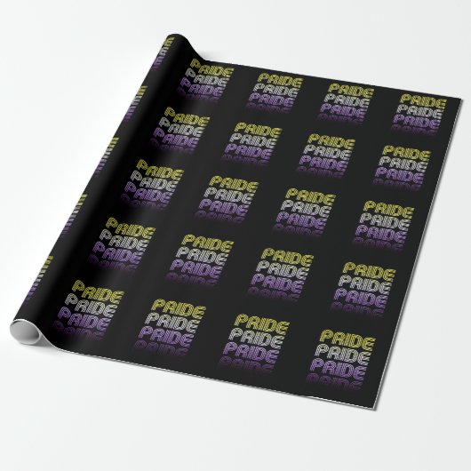 Nichtbinärer Retro-Prix Geschenkpapier (Ungerollt)