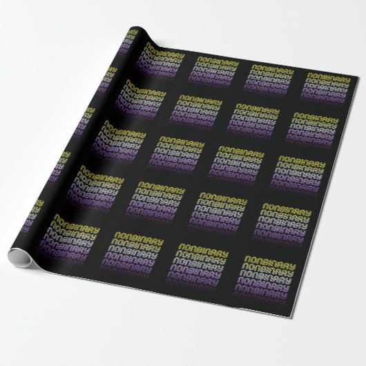 Nichtbinärer Retro-Prix Geschenkpapier (Ungerollt)