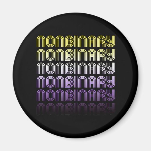 Nichtbinärer Retro-Prix Magnet (Vorne)