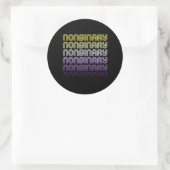 Nichtbinärer Retro-Prix Runder Aufkleber (Tasche)