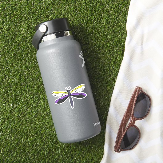 Nichtbinärer Stacheldrachenfliege Aufkleber (HydroFlask Insitu)